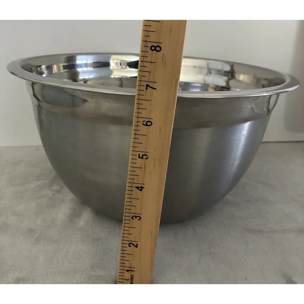 Vintage‎ Mixing Bowl 7 Qt Stainless Steel Heavy Duty 12x6.5